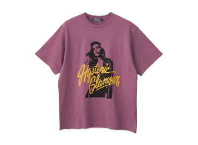 HYSTERIC GLAMOUR Leather Woman T-Shirt "Purple"