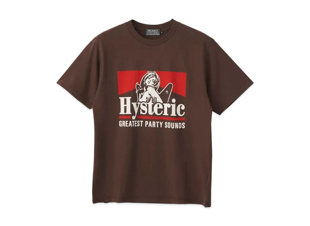 HYSTERIC GLAMOUR Greatest Party Sound T-Shirt "Brown"