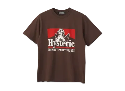 HYSTERIC GLAMOUR Greatest Party Sound T-Shirt "Brown"
