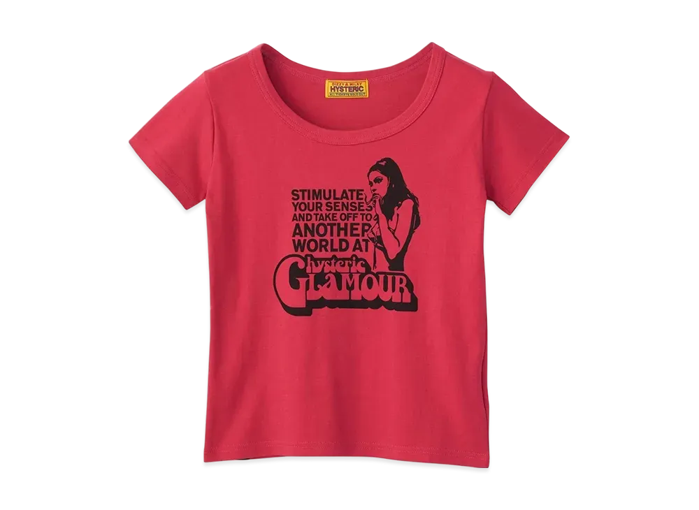 HYSTERIC GLAMOUR Smoking Girl Chibi T-Shirt "Pink"