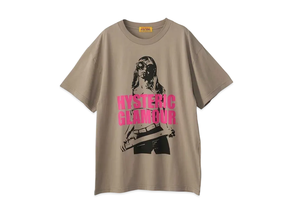 HYSTERIC GLAMOUR Light My Fire Oversized T-Shirt "Khaki"