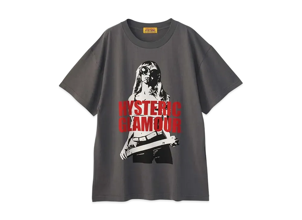 HYSTERIC GLAMOUR Light My Fire Oversized T-Shirt "Charcoal Gray"