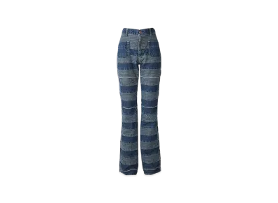 HYSTERIC GLAMOUR Scratch Flare Denim Pants "Light Indigo Blue"
