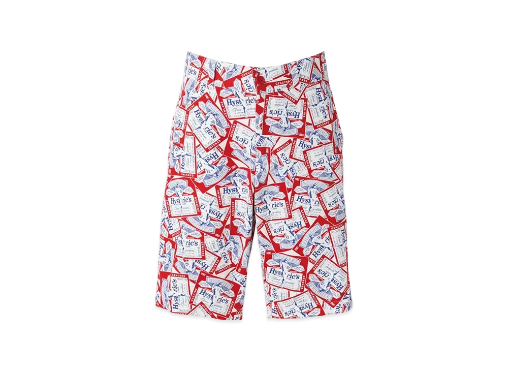 HYSTERIC GLAMOUR HG Label Pattern Shorts "Red"