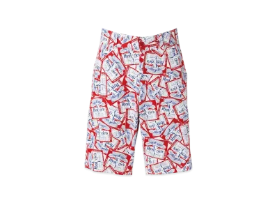 HYSTERIC GLAMOUR HG Label Pattern Shorts "Red"