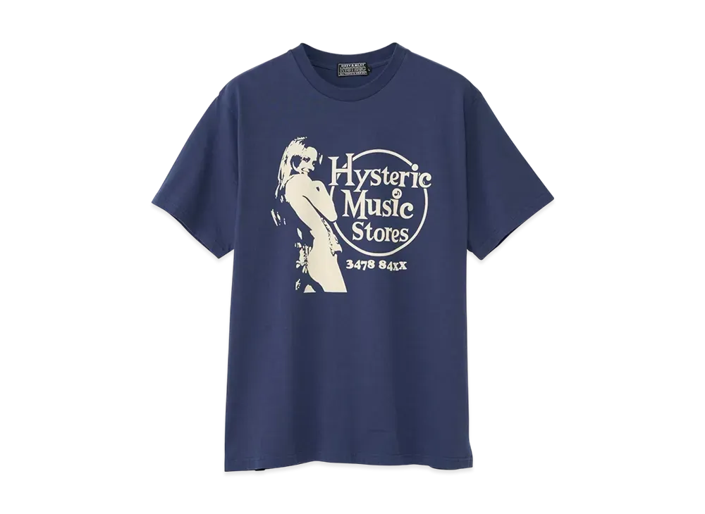 HYSTERIC GLAMOUR Music Store T-Shirt "Navy"