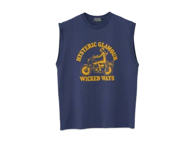HYSTERIC GLAMOUR Wicked Ways Sleeveless T-Shirt "Navy"