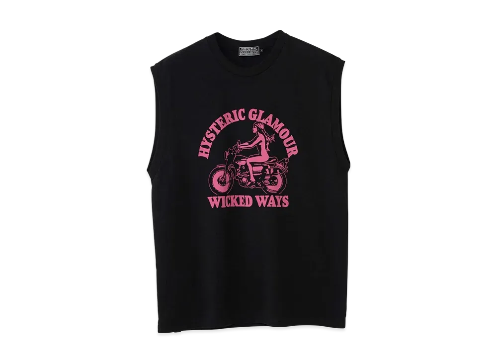 HYSTERIC GLAMOUR Wicked Ways Sleeveless T-Shirt "Black"