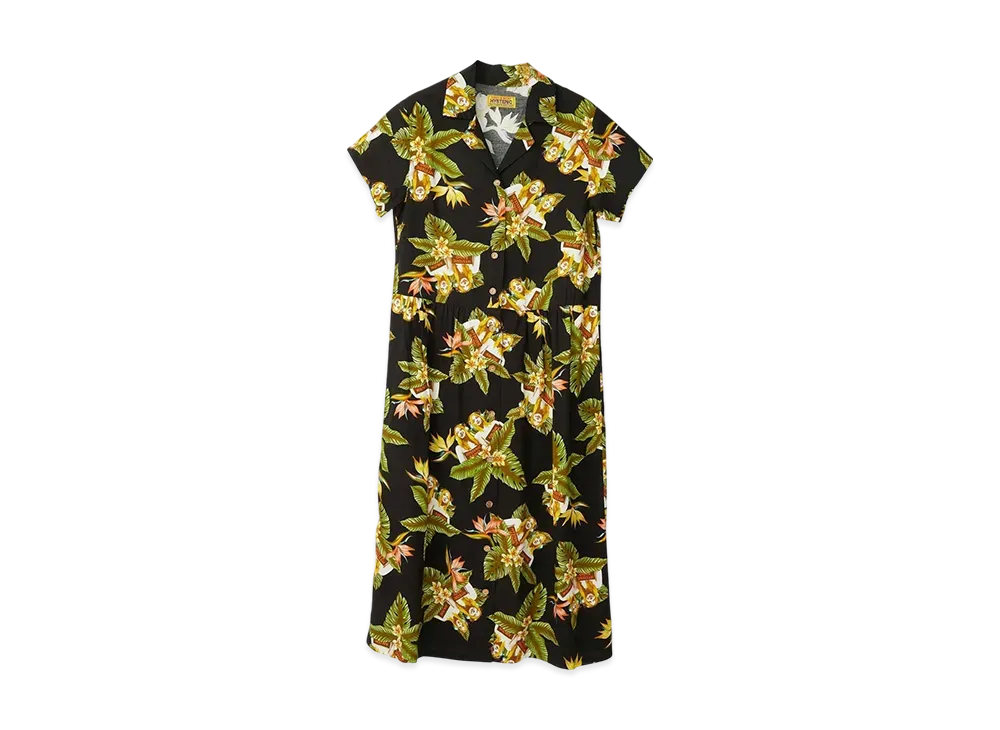 HYSTERIC GLAMOUR Tropic Channel Pattern Aloha Dress "Black"