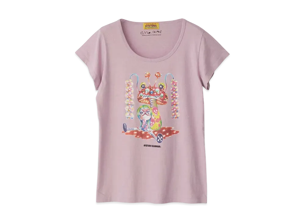 HYSTERIC GLAMOUR Emma/Mushroom Couple T-Shirt "Pink"