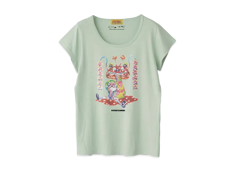 HYSTERIC GLAMOUR Emma/Mushroom Couple T-Shirt "Green"