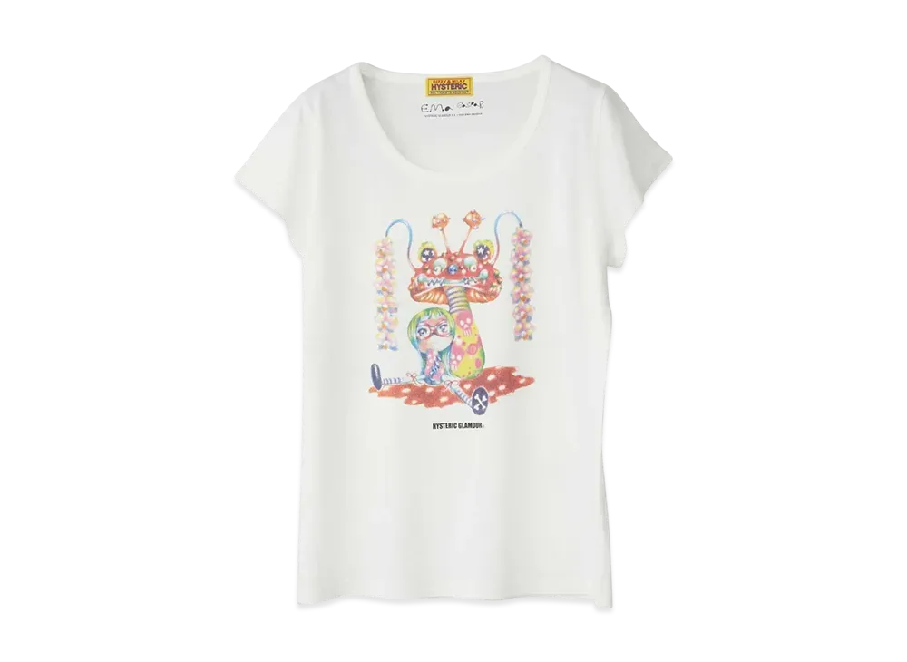 HYSTERIC GLAMOUR Emma/Mushroom Couple T-Shirt "White"