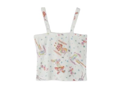 HYSTERIC GLAMOUR Emma/Mushroom Punk Band Pattern Camisole "White"