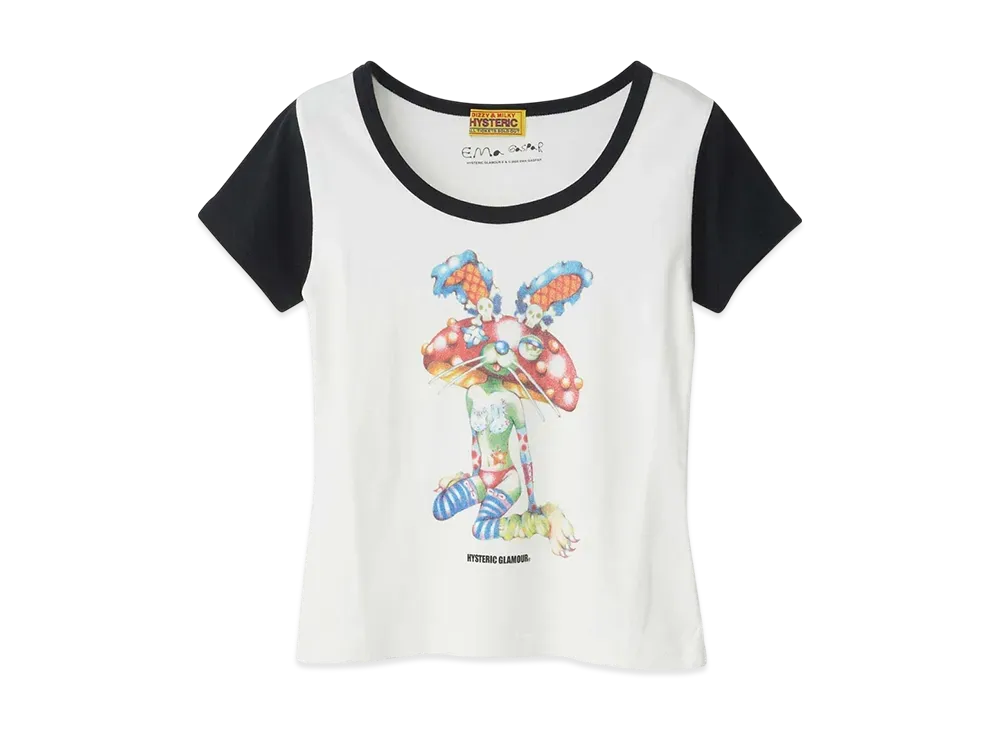 HYSTERIC GLAMOUR Emma/Lazy Mushroom Chibi T-Shirt "White"