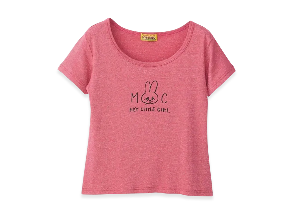 HYSTERIC GLAMOUR Hey Little Girl T-Shirt "Pink"