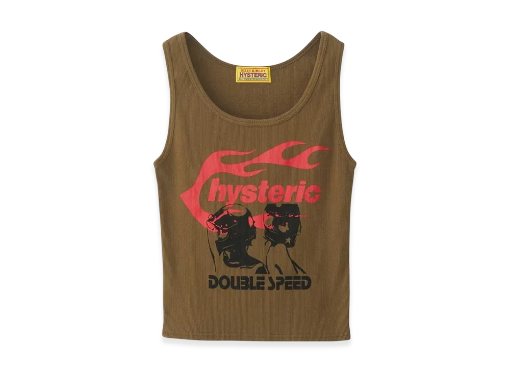 HYSTERIC GLAMOUR Hysteric Flame on Tank Top "Khaki"