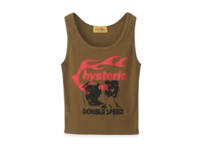 HYSTERIC GLAMOUR Hysteric Flame on Tank Top "Khaki"