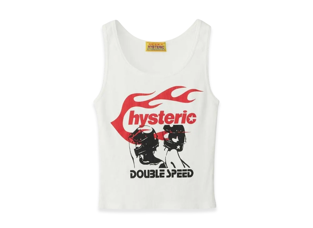 HYSTERIC GLAMOUR Hysteric Flame on Tank Top "White"