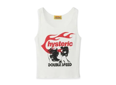 HYSTERIC GLAMOUR Hysteric Flame on Tank Top "White"