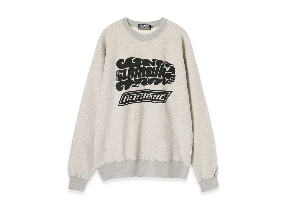HYSTERIC GLAMOUR Fire Logo Sweatshirt "Top Gray"