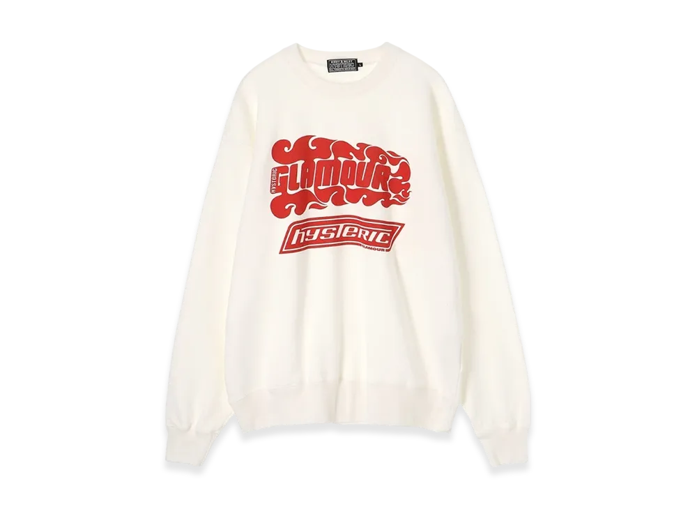 HYSTERIC GLAMOUR Fire Logo Sweatshirt "White"