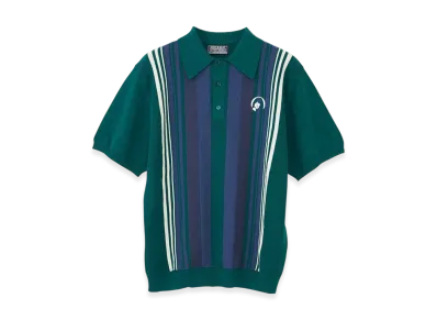 HYSTERIC GLAMOUR Stay Sick Embroidered Polo Collar Sweater "Green"