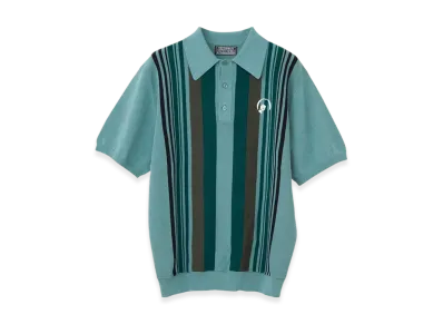 HYSTERIC GLAMOUR Stay Sick Embroidered Polo Collar Sweater "Blue"