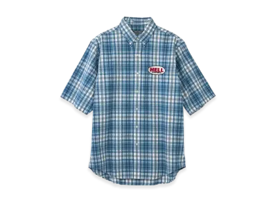 HYSTERIC GLAMOUR Hysteric Hell Embroidered Button Down Shirt "Blue"