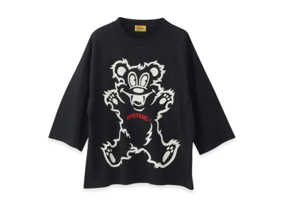 HYSTERIC GLAMOUR Fire Bear Oversized 8/10 Sleeve T-Shirt "Black"