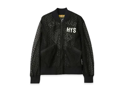 HYSTERIC GLAMOUR Raw Power Hysteric Embroidered Lace Rib Blouson "Black"