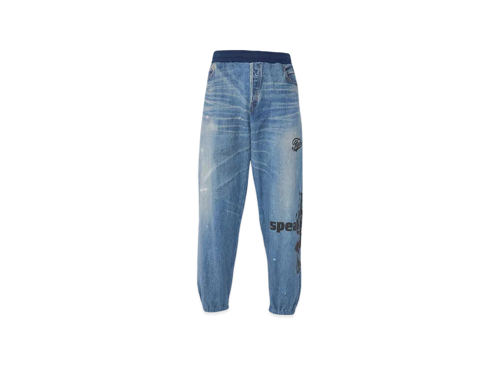 HYSTERIC GLAMOUR Speak No Evil Sweatpants "Dark Indigo Blue"