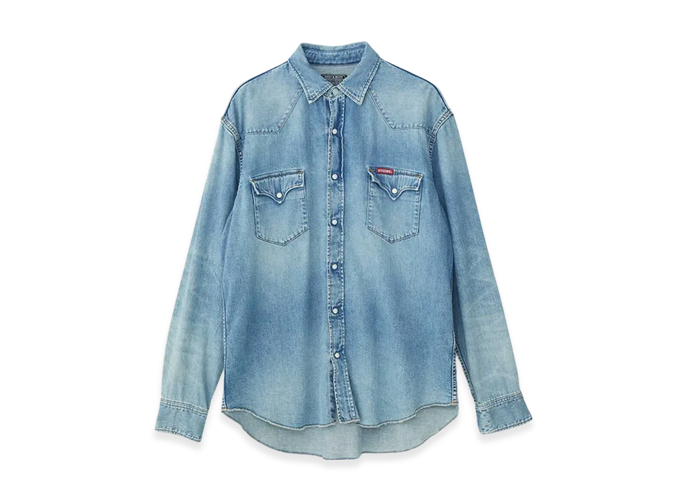 HYSTERIC GLAMOUR Hysteric Store Embroidered Western Denim Shirt "Light Indigo Blue"