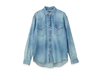 HYSTERIC GLAMOUR Hysteric Store Embroidered Western Denim Shirt "Light Indigo Blue"