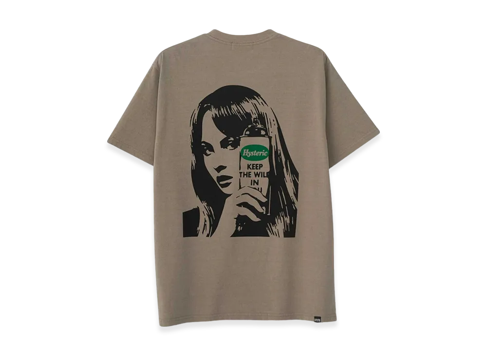 HYSTERIC GLAMOUR Graffiti Girl T-Shirt "Khaki"