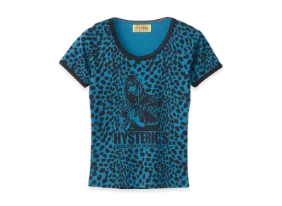 HYSTERIC GLAMOUR Hysteric's Guitar School Patterned Mini T-Shirt "Blue"
