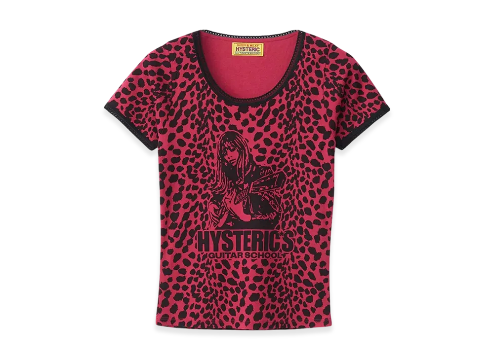 HYSTERIC GLAMOUR Hysteric's Guitar School Patterned Mini T-Shirt "Pink"