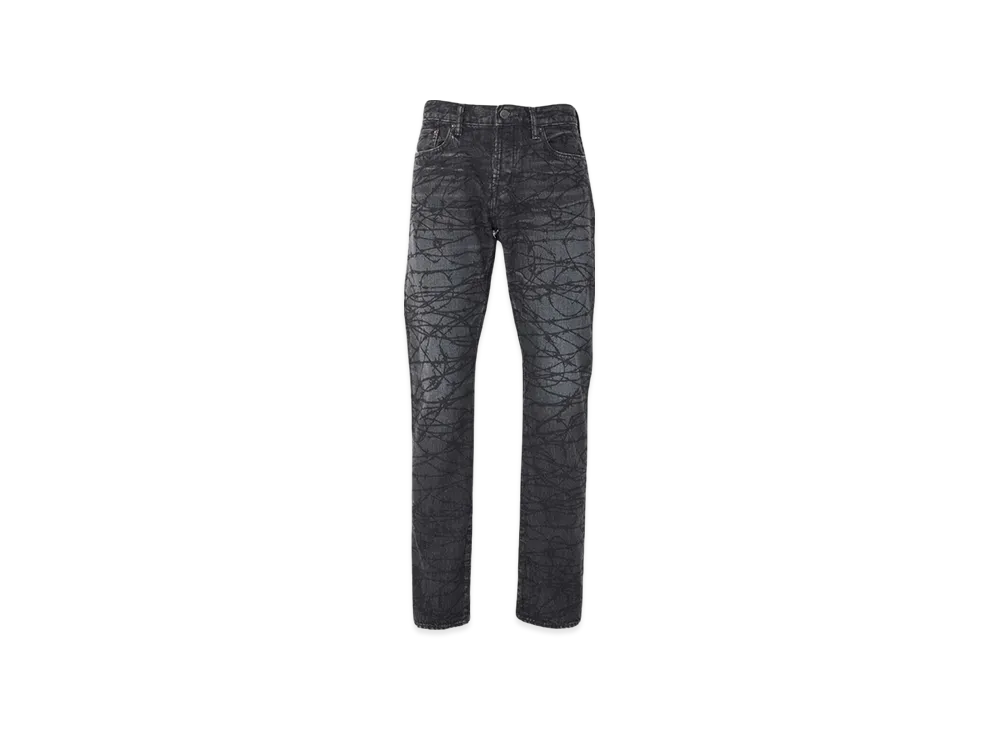 HYSTERIC GLAMOUR Barbedwire Pattern Slim Straight Denim Pants "Black"