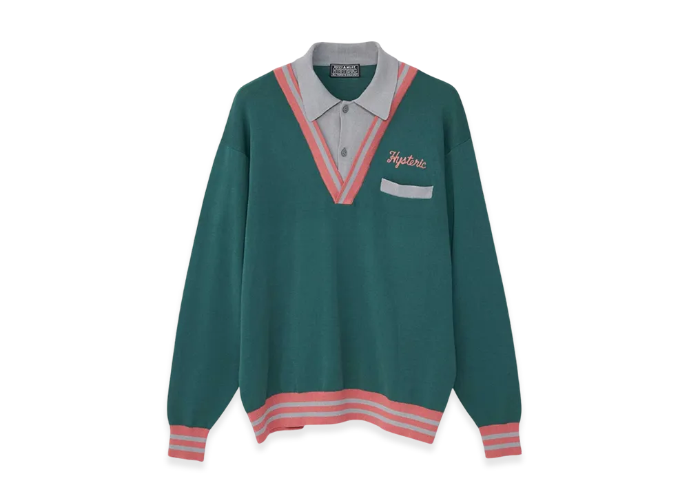 HYSTERIC GLAMOUR Hysteric Embroidered Collared Sweater "Green"