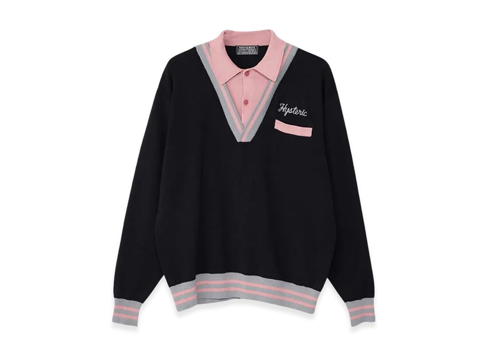 HYSTERIC GLAMOUR Hysteric Embroidered Collared Sweater "Black"