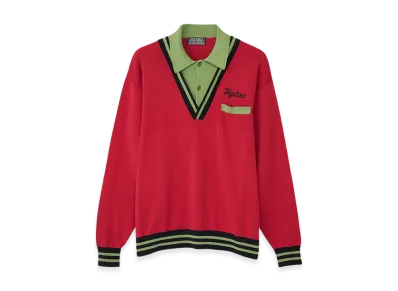 HYSTERIC GLAMOUR Hysteric Embroidered Collared Sweater "Red"