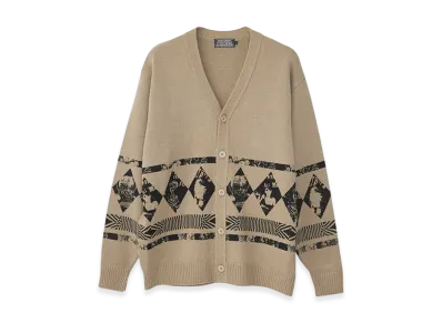 HYSTERIC GLAMOUR Destroy All Monsters Dam Argylle Cardigan "Beige"