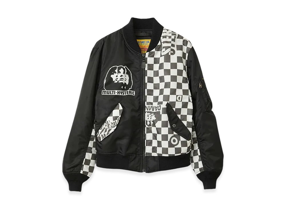 HYSTERIC GLAMOUR Multi Hysteric Woman Scratch MA-1 Jacket "Black"