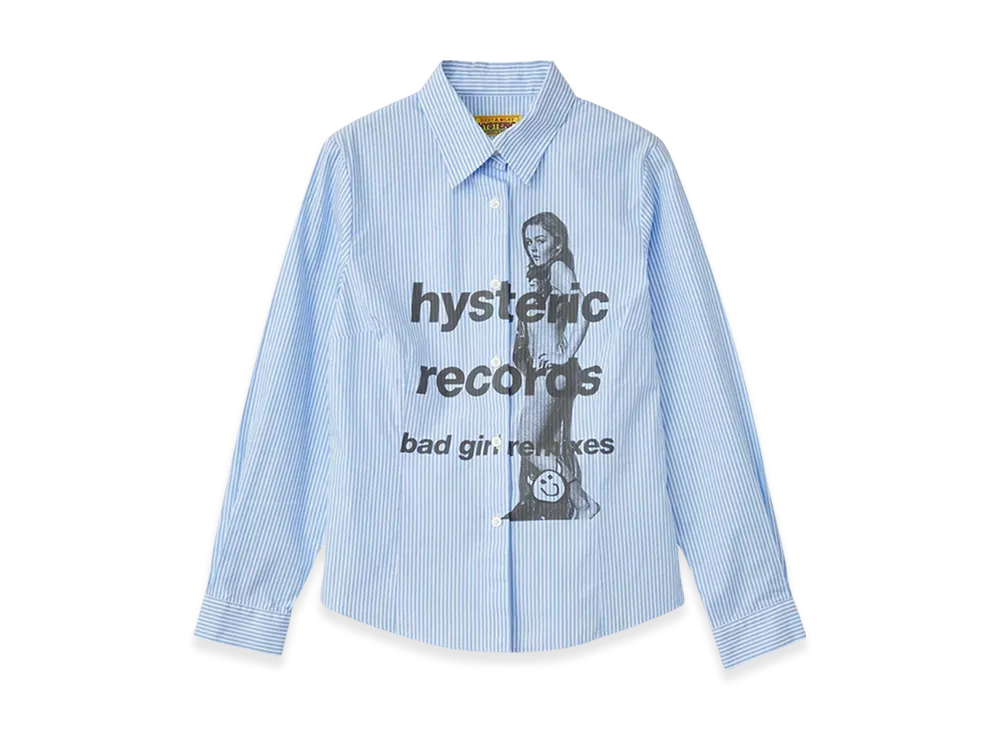 HYSTERIC GLAMOUR Bad Girl Remixes Compact Shirt "Blue"