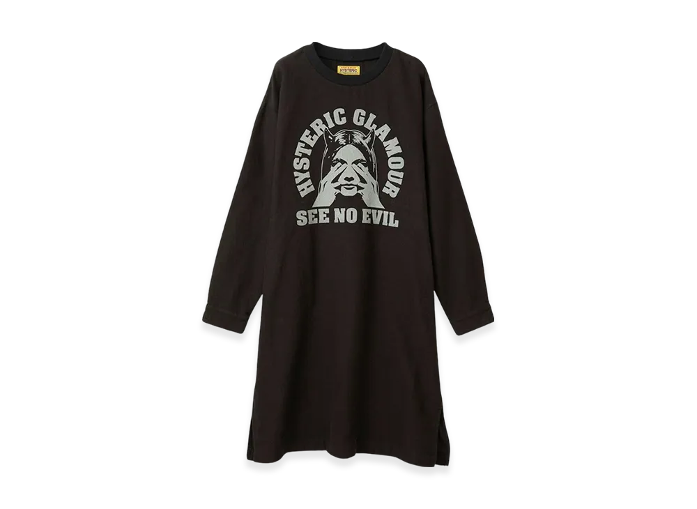 希少 HYSTERIC GLAMOUR SEE NO EVIL プルオーバーワンピース HYSTERIC GLAMOUR - SEE NO EVIL プルオーバーワンピース