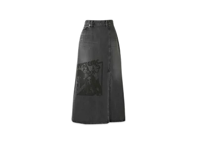 HYSTERIC GLAMOUR Hysteric Girls Slit Denim Long Skirt "Black"
