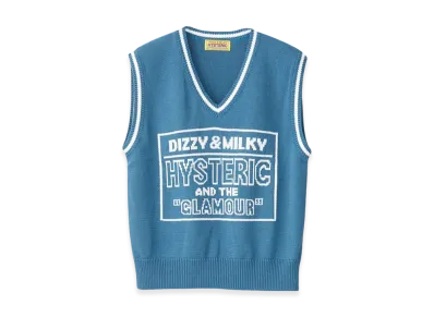HYSTERIC GLAMOUR Dizzy & Milky Jacquard Vest "Blue"