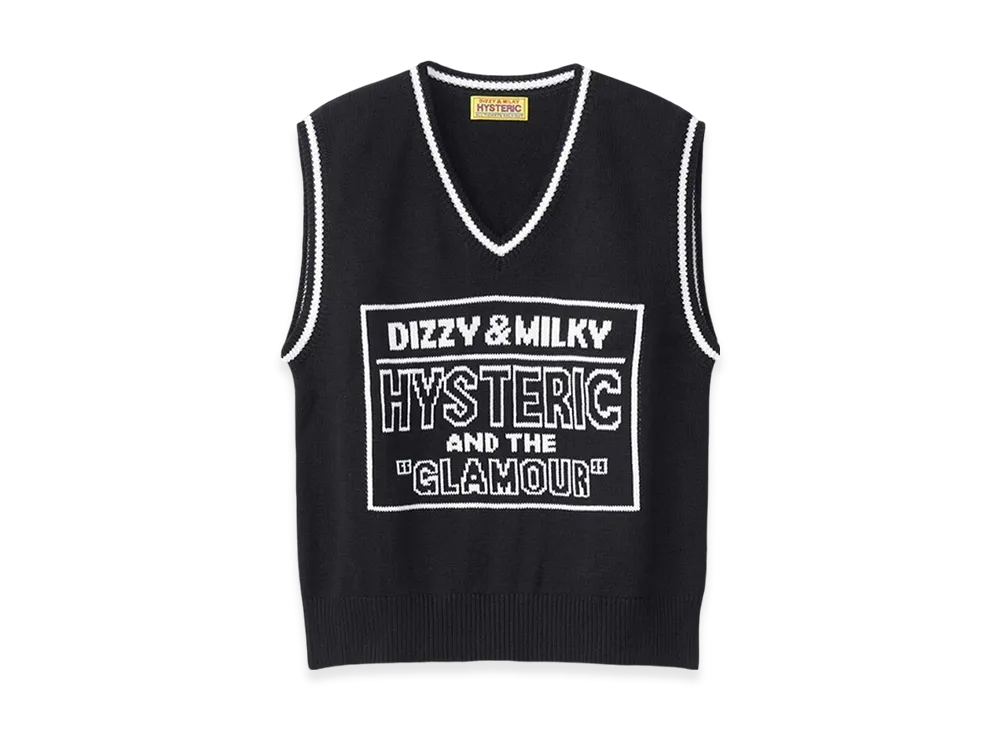 HYSTERIC GLAMOUR Dizzy & Milky Jacquard Vest "Black"