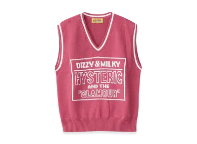 HYSTERIC GLAMOUR Dizzy & Milky Jacquard Vest "Pink"