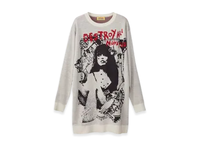 HYSTERIC GLAMOUR Destroy All Monsters Niagara Collage Jacquard Dress "White"