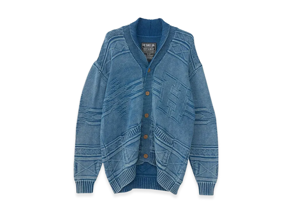 HYSTERIC GLAMOUR Original Blues Hysteric Woman Cardigan "Dark Indigo Blue"